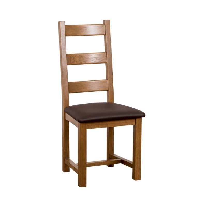 Snape Ladder Back Dining Chair Dark Oak Lacquered