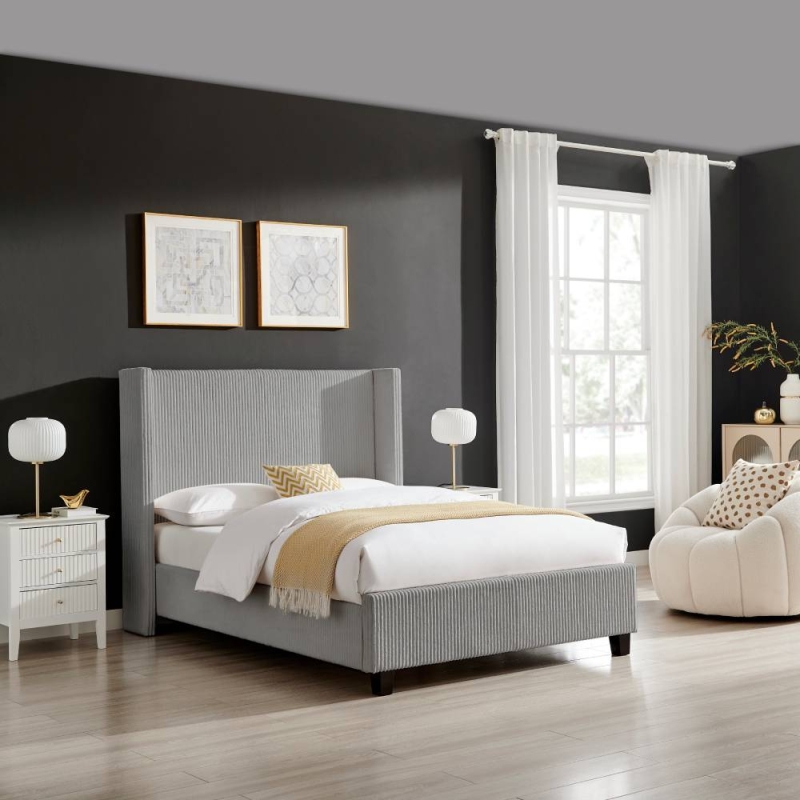 Georgia Upholstered Bed Frame Grey