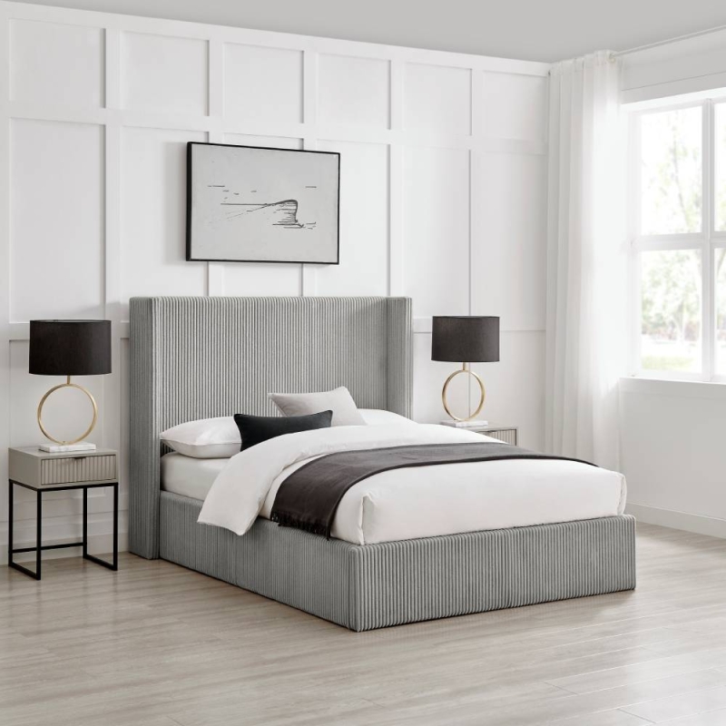 Georgia Upholstered Ottoman Bed Frame Grey