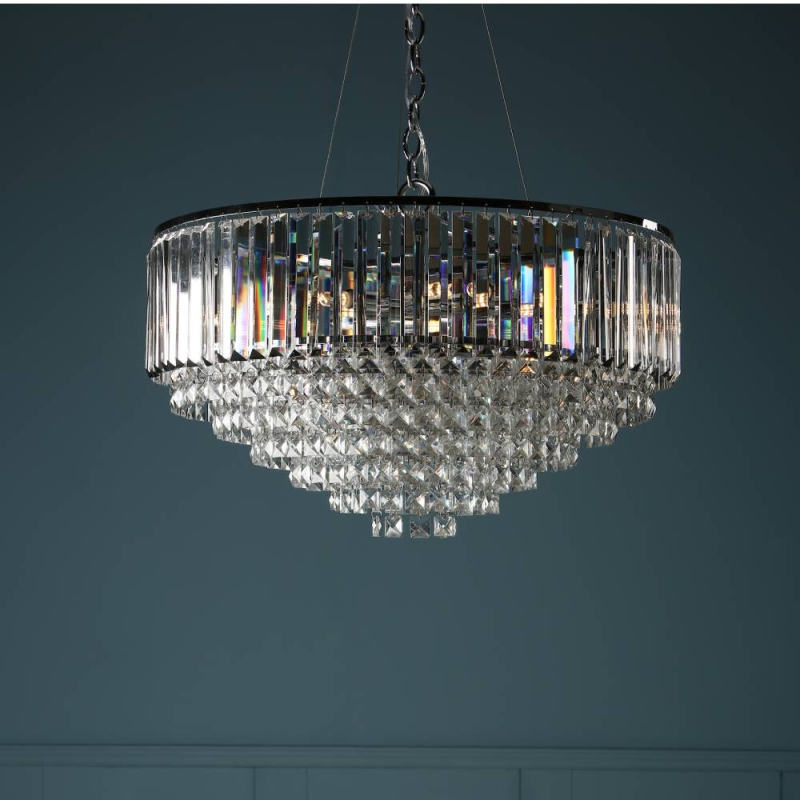 Laura Ashley Vienna Crystal & Polished Chrome 9 Light Chandelier