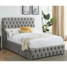 Middleton Ottoman Bed Frame Velvet Silver