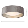 Nysa 2 Light Flush Velvey Warm Grey Shade