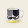 Orla Kiely Set of 2 Ceramic Mugs in Slate/Ochre