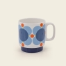 Orla Kiely Set of 2 Ceramic Mugs in Sky/Sunflower