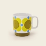 Orla Kiely Set of 2 Ceramic Mugs in Sky/Sunflower