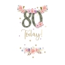 80th Flowers - Birthday Card