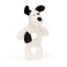 Jellycat Bashful Black and Cream Puppy Ring Rattle