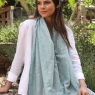 POM Recycled Mint/Silver Dotty Print Scarf