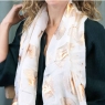 POM Recycled White/Rose Gold Ginkgo Print Scarf