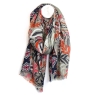 POM Beige and Orange Mix Floral Vines Scarf