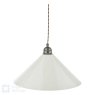 English Heritage Down House 4 Light Shadelier Satin Chrome and Blue With Shade