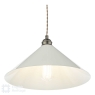 English Heritage Down House 4 Light Shadelier Satin Chrome and Blue With Shade