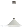 English Heritage Down House 4 Light Shadelier Satin Chrome and Blue With Shade