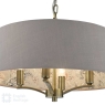 English Heritage Birch 4 Light Shadelier Antique Brass and Taupe With Shade