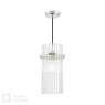 English Heritage Eltham Single Pendant Polished Nickel and Crystal