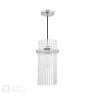 English Heritage Eltham Single Pendant Polished Nickel and Crystal