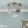 English Heritage Eltham 4 Light Flush Polished Nickel and Crystal