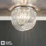 English Heritage Eltham 4 Light Flush Polished Nickel and Crystal