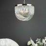 English Heritage Eltham 4 Light Pendant Polished Nickel and Crystal