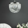 English Heritage Eltham 4 Light Pendant Polished Nickel and Crystal