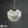 English Heritage Eltham 4 Light Pendant Polished Nickel and Crystal