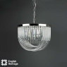 English Heritage Eltham 4 Light Pendant Polished Nickel and Crystal