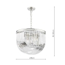 English Heritage Eltham 4 Light Pendant Polished Nickel and Crystal