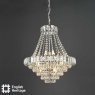 English Heritage Osborne House 12 Light Chandelier Polished Nickel and Crystal