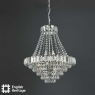 English Heritage Osborne House 12 Light Chandelier Polished Nickel and Crystal