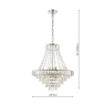 English Heritage Osborne House 12 Light Chandelier Polished Nickel and Crystal