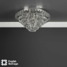 English Heritage Osborne House 7 Light Flush Polished Nickel and Crystal