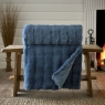 Deyongs Fernley Faux Fur Dark Blue Throw 200cm x 150cm