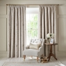 Laura Ashley Rowsham Pencil Headed Curtains Natural