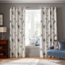 Laura Ashley Pallington Bloom Eyelet Curtains Smoke Blue