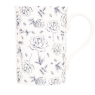 Floral White Navy Mug