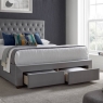 Venus Bed Frame with Drawers Roman Grey Velvet