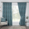 Kyoto Pencil Headed Curtains Lined Blue