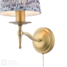 Marble Hill Wall Light Aged Brass & St John Street Blue Shade 14cm