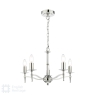 Marble Hill 5 Light Pendant Polished Nickel & 5 St John Street Grey Shades