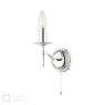 English Heritage Marble Hill Wall Light Polished Nickel & St John Street Grey Shade 14cm