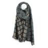 POM Dusky Teal Crosshatch Check Scarf