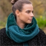 POM Teal Faux Fur and Knit Snood