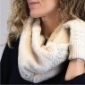 POM Cream Faux Fur and Knit Twist Snood