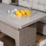 Valencia Rattan 3 Seater Sofa with Ice Bucket Table, Reclining Chairs & Stools