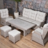 Valencia Rattan 3 Seater Sofa with Ice Bucket Table, Reclining Chairs & Stools