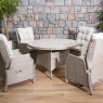 Valencia Rattan Round Dining Set with 4 Reclining Chairs