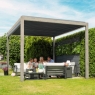 Helios 3m Square Aluminium Pergola - Wood Effect