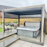 Helios 4m x 3m Rectangular Aluminium Pergola - Wood Effect