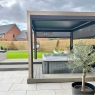 Helios 4m x 3m Rectangular Aluminium Pergola - Wood Effect