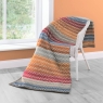 Cotton Rich Throw 140X180 Diamond Stripe Burnt Orange 